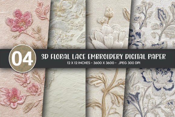 3D Floral Lace Embroidery for Elegant Gifts