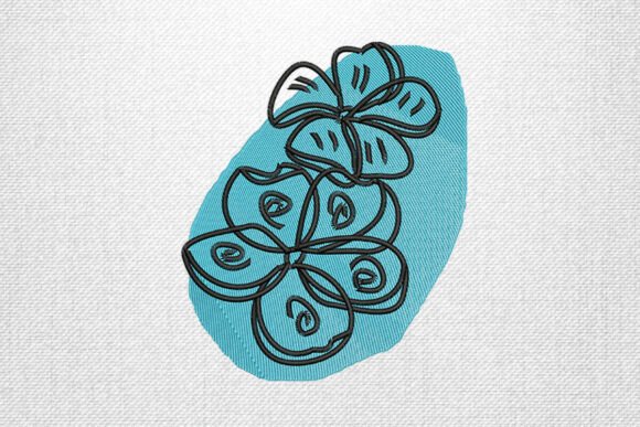 Charming Abstract Floral Outline for Unique Embroidery