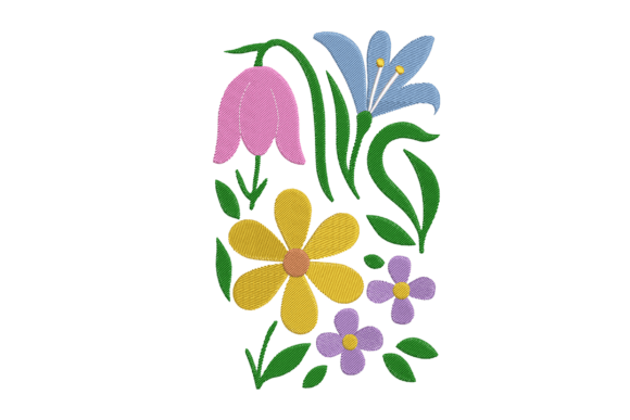 Charming Colorful Floral Motif for Craft Fairs