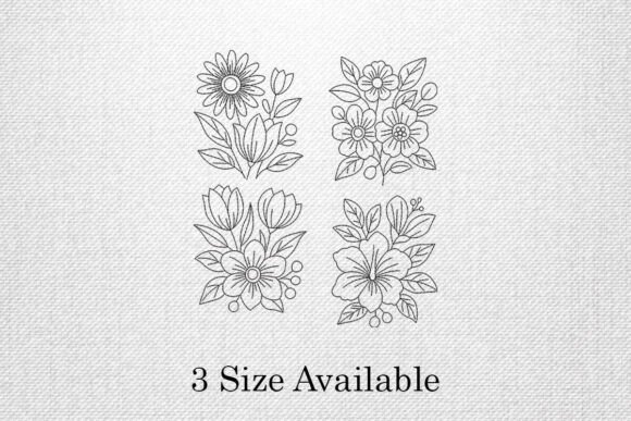 Charming Floral Sketch Stitch Embroidery Set