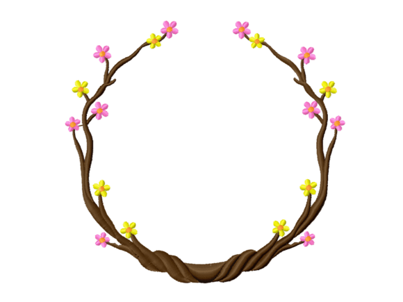 Charming Floral Vine Frame for Business Embroidery
