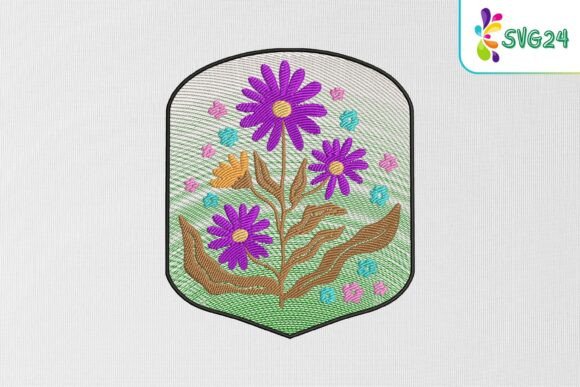 Colorful Floral Garden: A Vibrant Embroidery Design