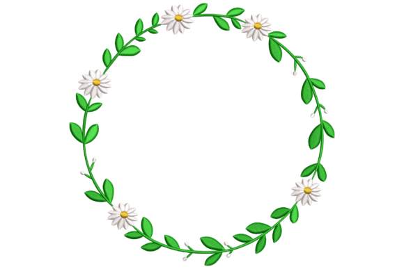 Daisy Floral Wreath: A Charming Embroidery Design