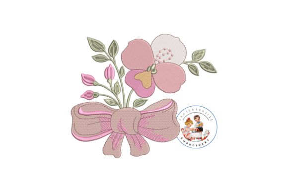 Elegant Orchid Floral Embroidery Design