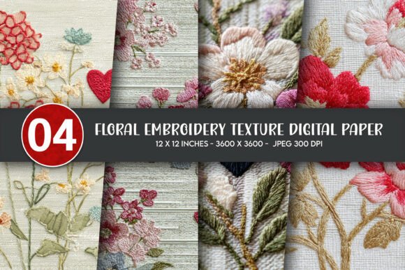 Floral Embroidery Texture for Craft Fair