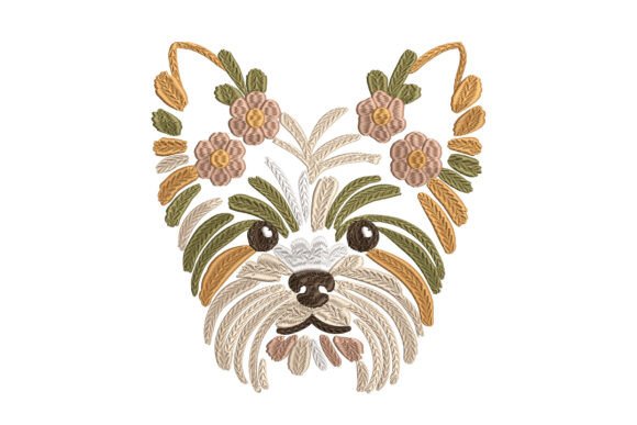 Floral Yorkie Head Dog Embroidery Review