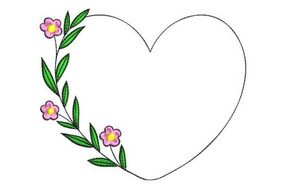 Heart Frame with Floral Branch: A Graceful Addition
