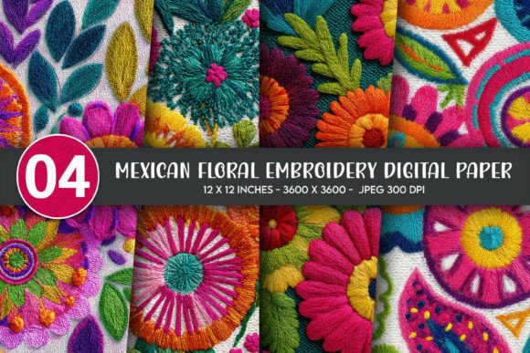 Mexican Floral Embroidery for Handmade Gifts